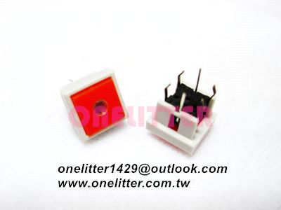 50514-Y  6P方型LED開關10mm(黃色)